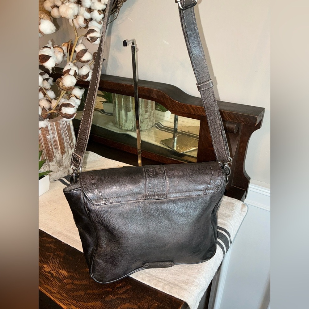 Bed Stu Brown & Black Leather Two-Tone Crossbody Bag - Picture 6 of 15